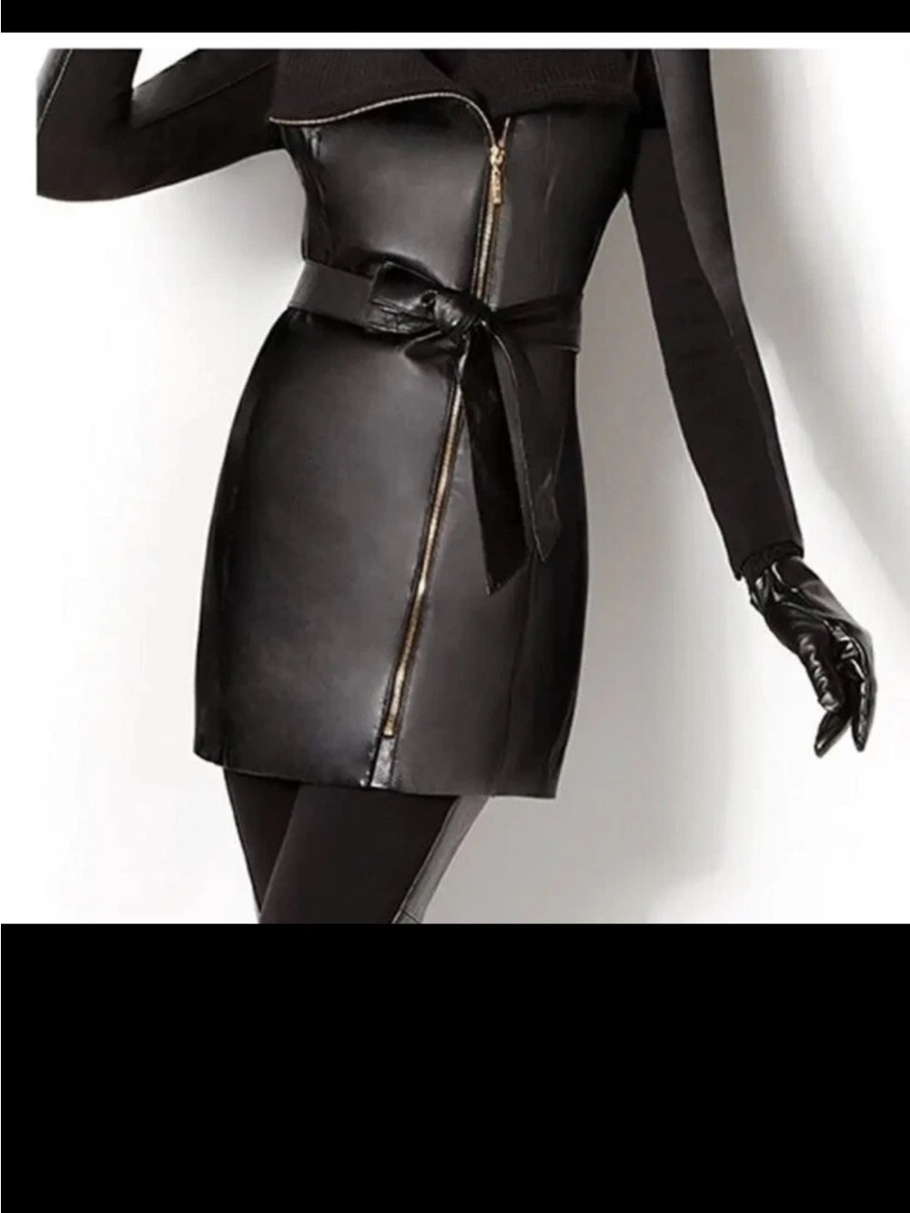 IMAN GLOBAL CHIC ASYMMETRICAL LEATHER ZIP JACKET SIZE L